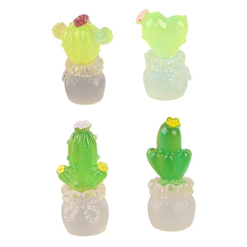 ORFOFE 4 Stück Teiliges Mini-Kaktus Deko Sicherem Resin Realistische Mikro-landschaftspflanzen Kreative Desktop-Dekoration für Wohnzimmer Schlafzimmer Auto und Mehr von ORFOFE