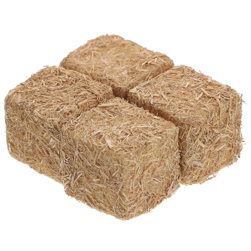 ORFOFE 4 Stück Teiliges Miniatur Heuhaufen Dekor aus Hochwertigem Material Realistische Garten Außendeko Naturgetreue Strohballen Figuren für Bauernhof Ernteszenen für DIY von ORFOFE