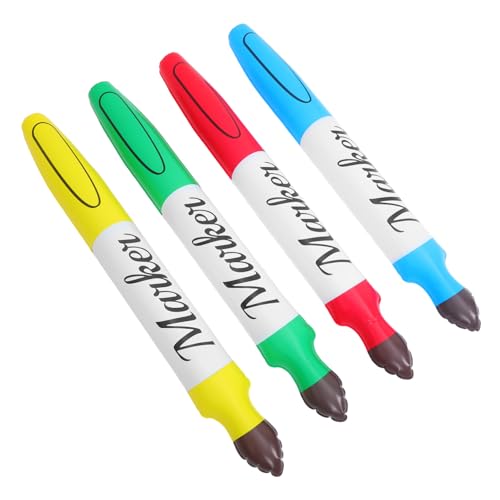 ORFOFE 4 Stück Teiliges PVC Riesige Aufblasbare Marker Set Bunte Riesen Wachsmalstifte Schnell Aufblasbare Deko für Schule Kindergeburtstag Fotorequisiten Partydekoration von ORFOFE