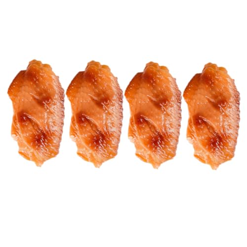 ORFOFE 4 Stück Teiliges PVC Simuliertes Hähnchenflügel Modell Lebensmittelechtes Imitiertes Geflügel Deko Realistische Küchen Fotorequisite Lehrmittel von ORFOFE