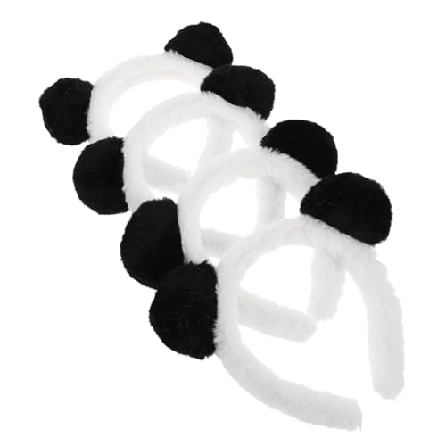 ORFOFE 4 Stück Teiliges Panda Ohren Haarband Leichtes und Wiederverwendbares Cosplay Stirnband für Kostümpartys Festival-accessoire Schnelles Umstyling Bequemes Tragen für Rollenspiele von ORFOFE