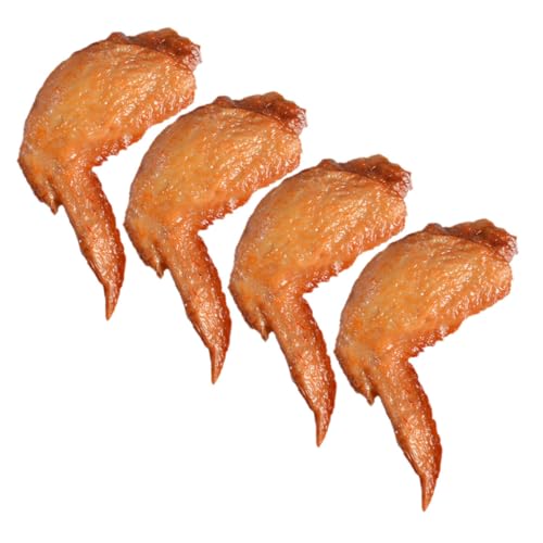 ORFOFE 4 Stück Teiliges Realistisches PVC Hähnchenflügel Modell Lebensnahes Gebratenes Hühnchen Dekorationsset für Schaufenster Langlebiges Food Display für Zuhause Laden Kindergarten ORFOFE 4 Stück Teiliges Realistisches PVC Hähnchenflügel Modell Lebensnahes Gebratenes Hühnchen Dekorationsset für Schaufenster Langlebiges Food Display für Zuhause Laden Kindergarten von ORFOFE