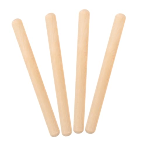 ORFOFE 4 Stück Teiliges Rhythmusstäbe aus Holz Glatte Oberfläche Leicht und Bruchsicher Pädagogisches Percussion Instrument für Indoor Outdoor Spiel Geburtstagsgeschenk von ORFOFE