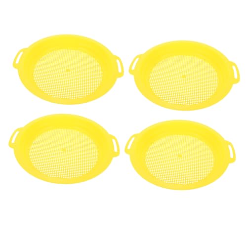 ORFOFE 4 Stück Teiliges Sandspielzeug aus Robustem Kunststoff Tragbare Sandsiebe in Bunten Farben Sicher für Strand und Sandkasten für Jungen und Mädchen zum Gemeinsamen von ORFOFE
