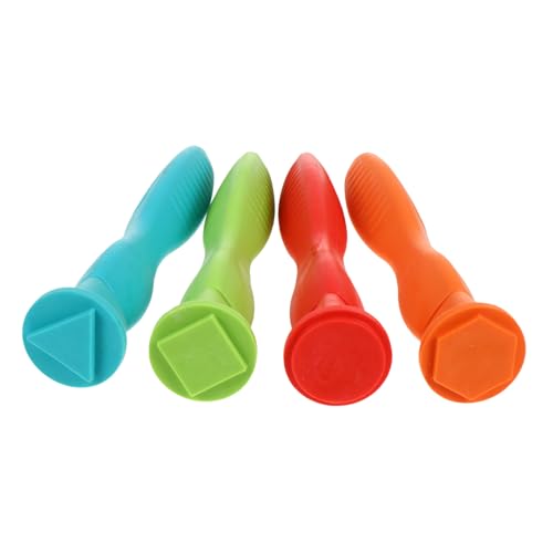 ORFOFE 4 Stück Teiliges Stempelset aus Hochwertigem Gummi mit Geometrischen Mustern Kindersichere Handstempel für Kreatives Malen und Basteln um Fantasie und Zeichentalent zu Fördern von ORFOFE