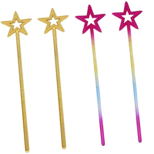 ORFOFE 4 Stück Teiliges Sternförmige Feenstäbe für Mädchen Party Cosplay Bühnenauftritte Kindergeburtstag Engel Kostüm Zubehör von ORFOFE