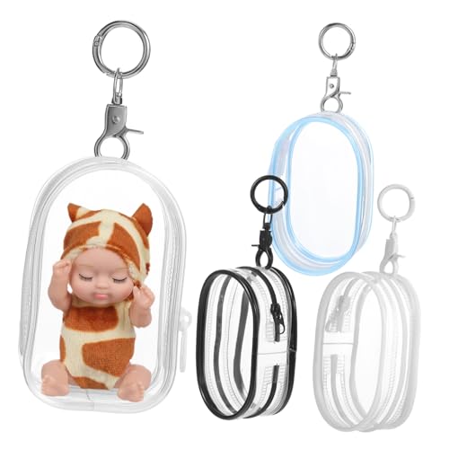 ORFOFE 4 Stück Teiliges Transparente Puppen Aufbewahrungsbeutel mit Reißverschluss Stabile Kunststoff Doll Display Cases in Blau und Transparent Kleine Tragbare Münzgeldbörsen für ORFOFE 4 Stück Teiliges Transparente Puppen Aufbewahrungsbeutel mit Reißverschluss Stabile Kunststoff Doll Display Cases in Blau und Transparent Kleine Tragbare Münzgeldbörsen für von ORFOFE