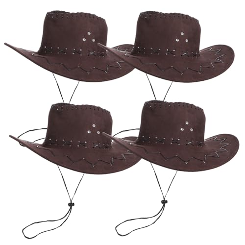 ORFOFE 4 Stück Teiliges Western Cowgirl Strohhalm-hut Verstellbar Langlebig Leichter Party Cowboyhut Robust und Bequem für Faschingskostüme und Western-events ORFOFE 4 Stück Teiliges Western Cowgirl Strohhalm-hut Verstellbar Langlebig Leichter Party Cowboyhut Robust und Bequem für Faschingskostüme und Western-events von ORFOFE