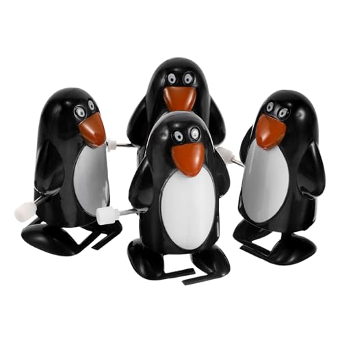 ORFOFE 4 Stück Teiliges Wind up Pinguin Weihnachtsdeko Figuren mit Schnellem Aufziehmechanismus für Festliche Weihnachtsfeiern und Party Goodies als Weihnachtsstrumpf Füller und Mini von ORFOFE