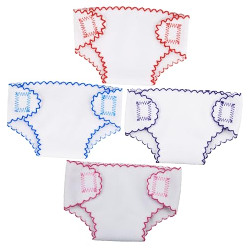 ORFOFE 4 Stück Wiederverwendbare Stoffwindeln für Puppen Farbiges Puppen Zubehör für Anziehspiele Waschbare Windelhosen in Rot und Blau ORFOFE 4 Stück Wiederverwendbare Stoffwindeln für Puppen Farbiges Puppen Zubehör für Anziehspiele Waschbare Windelhosen in Rot und Blau von ORFOFE