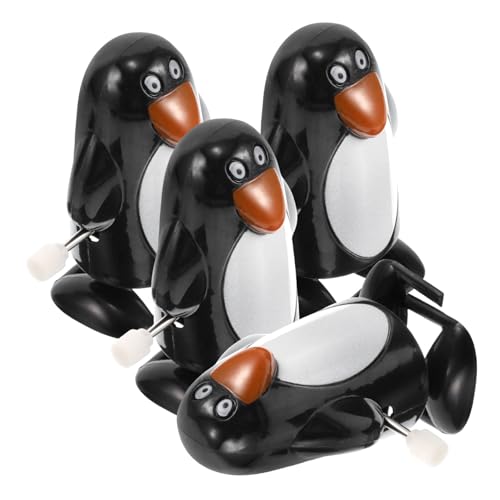 ORFOFE 4 Stück Wind Up Pinguin aus Kunststoff mit Schnellem Mini Laufspielzeug für Weihnachtsfeiern Interaktives Winterspielzeug als Geschenkfüllung und Partyspaß von ORFOFE