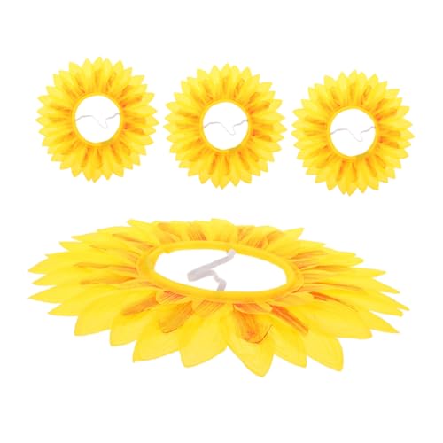 ORFOFE 4-teilige Sonnenblumen-party-kopfbedeckung: Blumenkopfschmuck, Performance-haarschmuck, Kostüm-foto-requisiten Für Teamgeist-feiern von ORFOFE