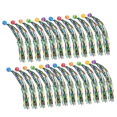 ORFOFE 40 Stück Kleine Hüpfende Bälle mit Bunten Bändern Elastische Spielzeugbälle für Kindergeburtstag Outdoor-spaß und Handübungen Vielseitig Einsetzbar Farbenfrohe Hüpfer für von ORFOFE