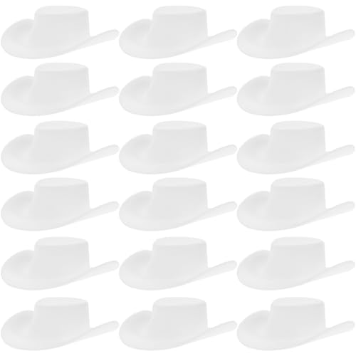 ORFOFE 40 Stück Teiliges Mini Cowgirl Hüte Weiß Miniatur Cowboyhut Dekoration für Puppen DIY Party Haustier Accessoire Kleine Westernhüte von ORFOFE