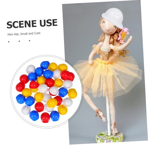 ORFOFE 40 Stück Teiliges Mini sicherheitshelm Robustem Kunststoff Multifunktional als Puppenhut Partydeko Kuchen Flaschenverzierung Geeignet für BAU Themen Haustier Accessoire und von ORFOFE