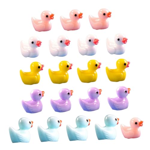 ORFOFE 40 Stück Teiliges Miniatur Harz Enten Kreative Kleine Dekofiguren für Puppenhaus Aquarium und Schreibtisch Detailreiche Harzfiguren in Farben Langlebige Miniatur Dekoration für von ORFOFE