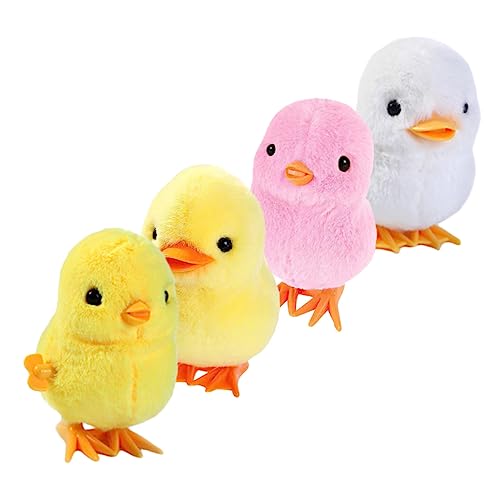 ORFOFE 4Stücke Aufziehspielzeug Hühnchen und Ente Plüschspielzeug für Partys und Osterdekoration Fördert Abenteuergefühl Geschicklichkeit von ORFOFE