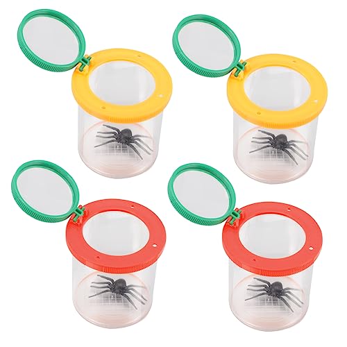 ORFOFE 4Stücke Insektenbeobachtungsboxen mit Lupe für Robuste Käfige zur Naturerkundung Leicht Tragbar für Outdoor Aktivitäten und Wissenschaftliche Entdeckungen von ORFOFE