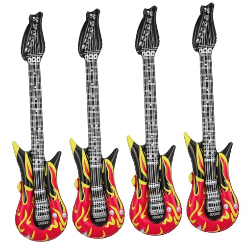 ORFOFE 4Stücke Teiliges Aufblasbare Gitarren aus Lustige Party Requisiten für Langlebige Musikinstrumente für Geburtstagsfeiern Strandpartys und Konzerte von ORFOFE