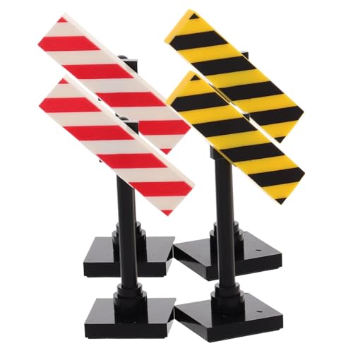 ORFOFE 4pcs Warnzeichen Modell DIY Kleine Partikel Bausteine ​​realistische Verkehrszeichenspielzeug Für Kinderverkehrszeichen Für Rollenspiele Aktivitäten von ORFOFE