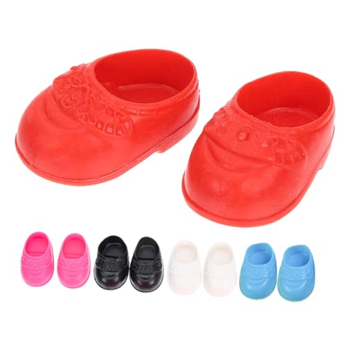 ORFOFE 5 Paare Miniature Puppenschuhe Dekorative Simulation Schuhe für Miniaturhäuser Rot und Blau für Puppenhaus Zubehör und Sammler von ORFOFE