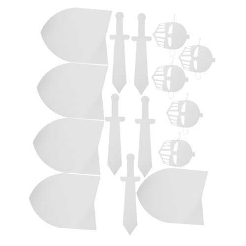 ORFOFE 5 Sätze DIY Ritter Schild Maske Bastelset Unbemalt Karton Kostüm Zubehör für Halloween Party Jungen Mädchen Kreative Rollenspiele von ORFOFE
