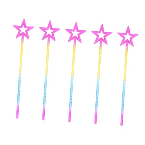 ORFOFE 5 Stück Fünfzackiger Stern Kunststoff Feenstab Bunt für Bühnenauftritte Partys Mädchen Accessoire ORFOFE 5 Stück Fünfzackiger Stern Kunststoff Feenstab Bunt für Bühnenauftritte Partys Mädchen Accessoire von ORFOFE