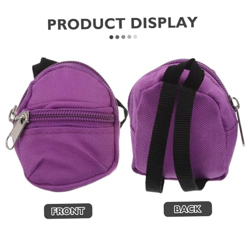 ORFOFE 5 Stück Mini Geldbörse Schlüsselanhänger Rucksack Charm Kleine Reißverschluss Münzbörse für Frauen Multifunktionaler Mini-Rucksack Taschenanhänger in Schwarz Gelb Orange Violett von ORFOFE