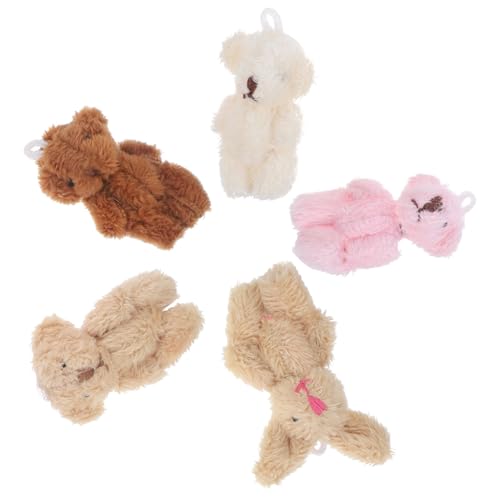 ORFOFE 5 Stück Miniatur Plüschtiere Handliche Miniatur Puppenhaus Dekoration Weiche Kuscheltiere Leicht und Robust für DIY Puppenhaus Szenerien und Kreative von ORFOFE
