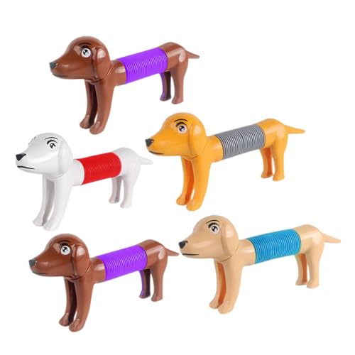 ORFOFE 5 Stücke Tier Stretchy Hund Zappeln Rohr Spielzeug Relief Stretchy Spielzeug Für Home Office von ORFOFE