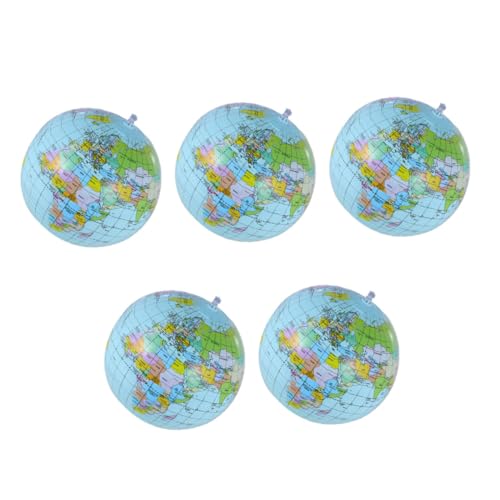ORFOFE 5 Stück Teiliges Aufblasbare Strandbälle mit Weltkugel Design PVC Ball für Pool Strand Party Sommer Spaße von ORFOFE