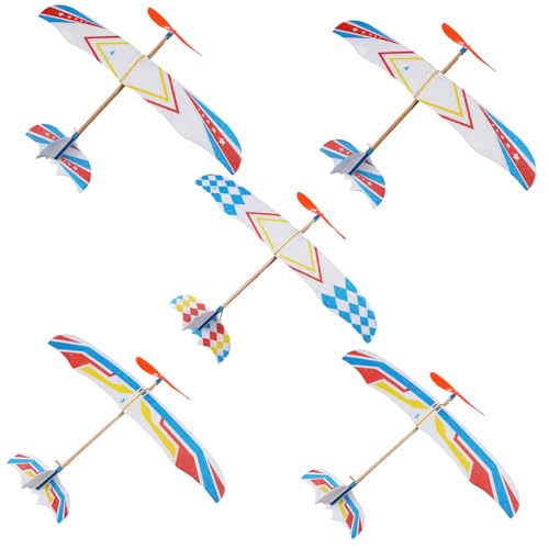 ORFOFE 5 Stück Teiliges DIY Segelflugzeug Spielzeugset aus Schaumstoff Sicher und Leicht für Basteln und Bunte Farben Pädagogisches Flugzeug Modell für Drinnen und Zufällige Farbe von ORFOFE