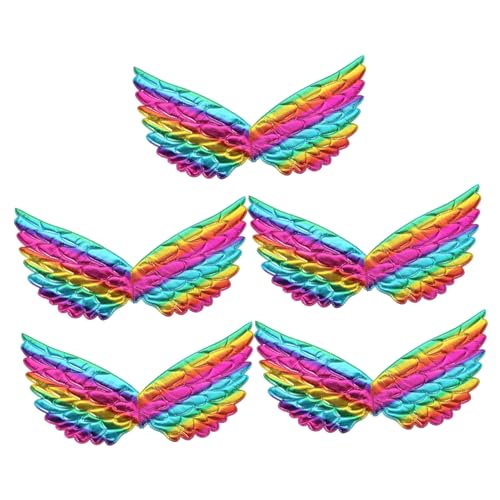 ORFOFE 5 Stück Teiliges Einhornflügel Bunte Cosplay Flügel Leichtes Show Accessoire Kostümflügel für Halloween Karneval Party und Fotoshootings von ORFOFE