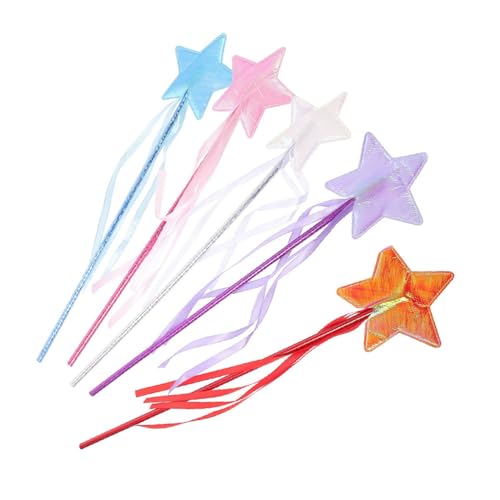 ORFOFE 5 Stück Teiliges Feenstab für Leichter Sicherer Zauberstab mit Fünfzackigem Stern und Quaste für Cosplay Geburtstagsfeiern Halloween Partyzubehör für Mädchen ORFOFE 5 Stück Teiliges Feenstab für Leichter Sicherer Zauberstab mit Fünfzackigem Stern und Quaste für Cosplay Geburtstagsfeiern Halloween Partyzubehör für Mädchen von ORFOFE
