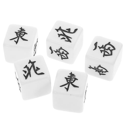 ORFOFE 5 Stück Teiliges Mahjong Würfel Acrylspielwürfel Windrichtung Ost Süd West Nord Party Spielzubehör für Zuhause und Gesellschaftsspiele von ORFOFE