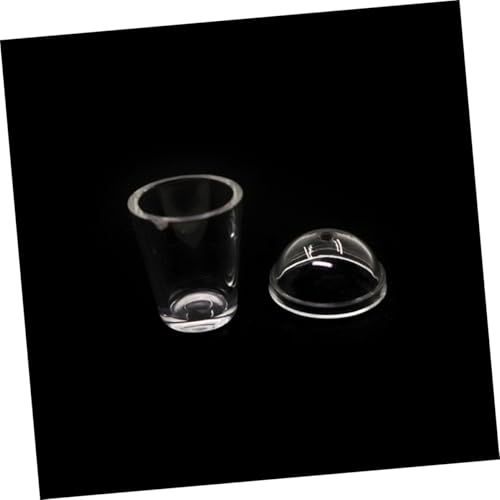 ORFOFE 5 Stück Teiliges Mini Milchtee Becher Niedliche Miniatur Kaffeetassen Simulation Transparente Trinkbecher Deko für Puppenhaus Küche Vielseitig für DIY Basteln und Sammler von ORFOFE
