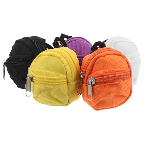ORFOFE 5 Stück Teiliges Mini-Rucksack-schlüsselanhänger- Kompakte Zipper-münztasche Kleine Geldbörse für Münzen Karten Lipbalm Praktischer Reise-Organizer für Damen und Herren von ORFOFE