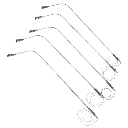 ORFOFE 5 Stück Teiliges Mini Straßenlampen Modell aus Langlebig und Detailreich Realistische Weiße LED Beleuchtung als Dekoration für Garten Sandtisch Park und Modellbau von ORFOFE
