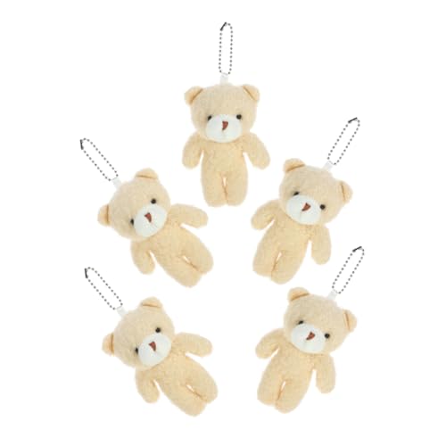 ORFOFE 5 Stück Teiliges Plüschbär Anhänger Niedliche Mini Teddybär Schlüsselanhänger aus Weichem Pp baumwollmaterial Vielseitige Dekoration für Taschen DIY Charms für Geburtstag und von ORFOFE