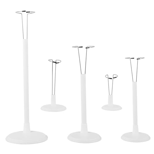 ORFOFE 5 Stück Teiliges Puppenzubehör Höhenverstellbare Puppenständer aus Stabilem für Figurenpräsentation Weiß Simple Montage und Vielseitig Einsetzbar von ORFOFE