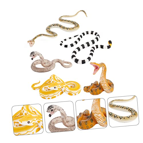 ORFOFE 5 Stück Teiliges Realistisch Aussehendes Schlangenspielzeug Lebensechte Halloween Deko mit Detailgetreuer Oberfläche für Streiche und Tierabwehr Geeignet Kindersicheres Material von ORFOFE