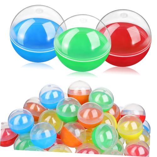 ORFOFE 50 Stück Bunte Kunststoffkugeln zum Befüllen Öffnungsbare Spielzeugkapseln für Partygeschenke Aufbewahrung Leerer Bälle für Basteln Geburtstage Ostern und Feierlichkeiten von ORFOFE