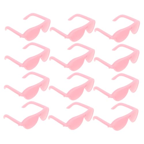 ORFOFE 50 Stück Mini Puppenbrillen aus Kunststoff Leichte Bruchsichere Sonnenbrillen für Puppenhaus Dekoration DIY Bastelzubehör Hellrosa von ORFOFE