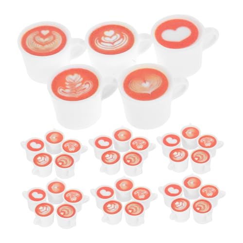 ORFOFE 50 Stück Mini-küchenset Mini Küchendekoration Minitassen Für Kaffee Kaffeetasse Miniatur Winzige Kaffeetasse -Essen Weiß Harz von ORFOFE
