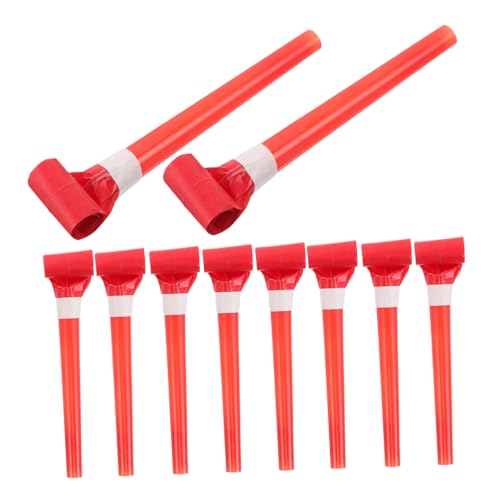 ORFOFE 50 Stück Partybläser Rot Dragon Whistles Multifunktional als Gebläse Luftballonpuster und Geräuschmacher für Geburtstagsfeiern und Gruppenspiele von ORFOFE