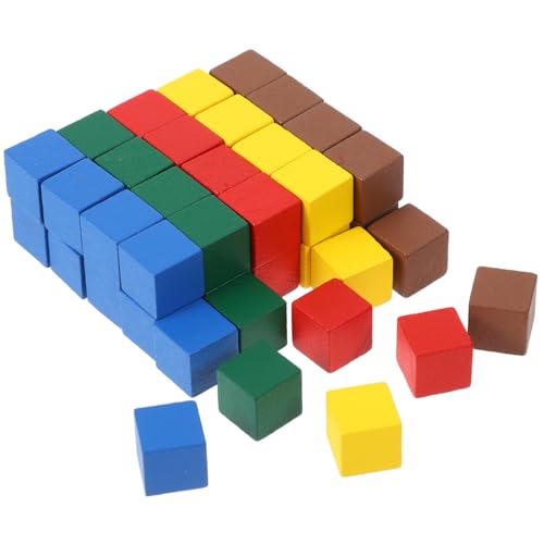 ORFOFE 50 Stück Teiliges Holz Schachfiguren Kleine Quadratische Spielfiguren für Brettspiele Bunte Flugschach Spielsteine Geeignet für Familien und Spielspaß von ORFOFE