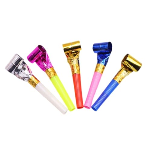 ORFOFE 50 Stück Teiliges Kinderpfeifen mit Langem Laute Trillerpfeifen für Kindergeburtstag Bunte Lärminstrumente als Mitgebsel für Mädchen und Jungen Partyspaß Zubehör von ORFOFE