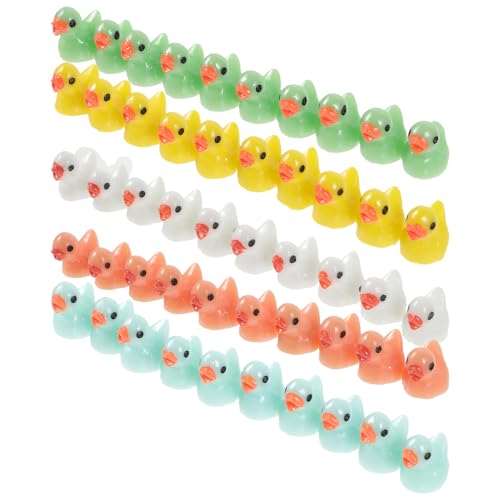 ORFOFE 50 Stück Teiliges Mini Enten Hochwertigem Harz Bunte Kleine Figuren für Garten miniaturlandschaften DIY deko Aquarium Tischornamente Langlebig und Handlich von ORFOFE