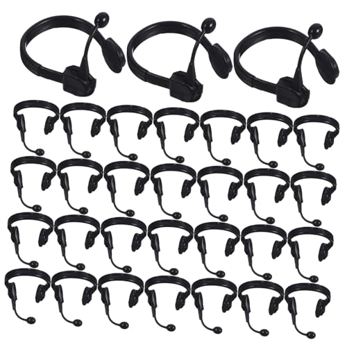 ORFOFE 50 Stück Teiliges Mini Headset für Puppenhaus Kreative Mikrofon Deko Schwarzes Kopfhörer Accessoire für DIY Puppenzubehör für Rollenspiele und Puppenkostüme von ORFOFE