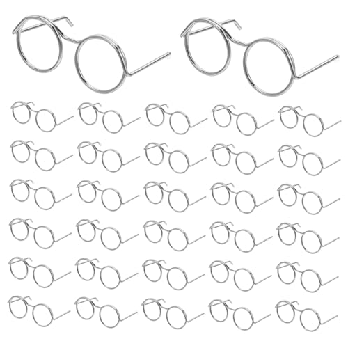 ORFOFE 50 Stück Teiliges Miniaturbrillen Puppenhaus mit Drahtfassung Realistische Miniatur-Eyewear als DIY Bastelzubehör und Fotorequisiten für Kreative Familienprojekte von ORFOFE